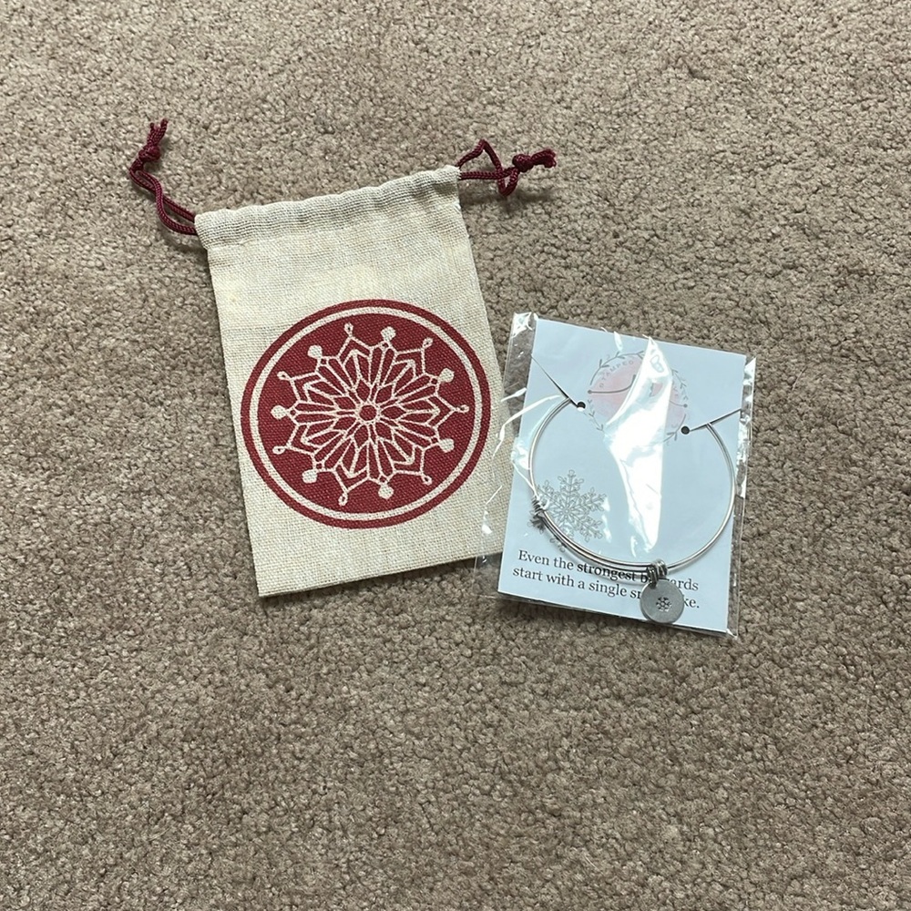 Hand Stamped Silver Snowflake Bracelet